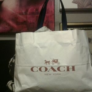Large navy blue coach tote